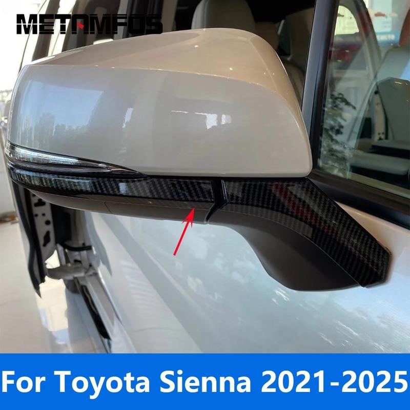 For Toyota Sienna 2024 2025 Carbon Fiber Side View Rearview Mirror Strip Molding Trim Accessories Car Styling