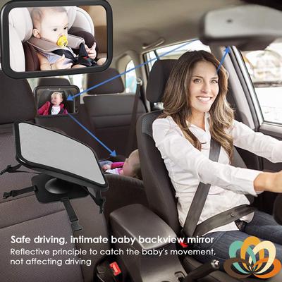 1 pc Adjustable 270 Degree Wide-angle Lens Design Car Rear Seat Rearview Mirror Backseat Blind Spot Mirror