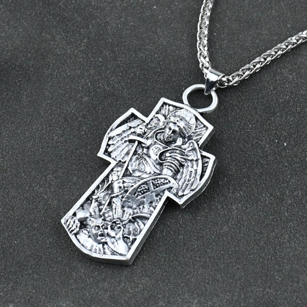St George Protection Necklace Talisman Jewelry Shield Sword Saint Prayer Religious Charm for Safety and Blessing
