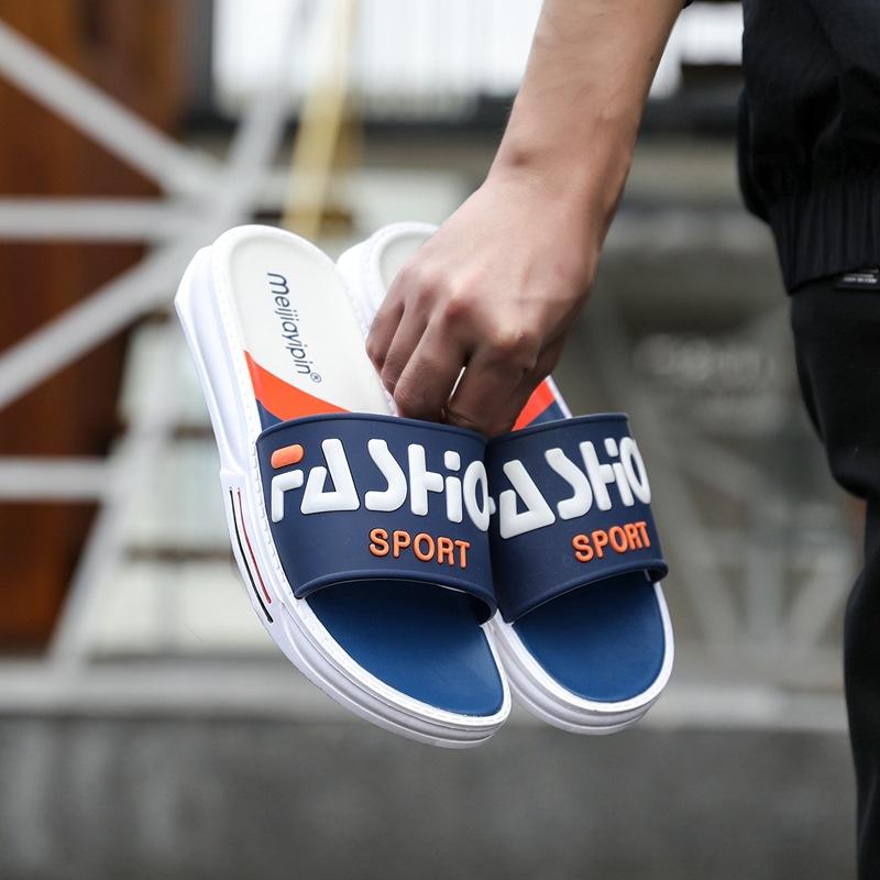 

Летние тапочки мужская мода верхняя одежда персонализированные уличные пляжные сандалии пара нескользящие шлепанцы на один ремешок прилив большой размер студенческие 39