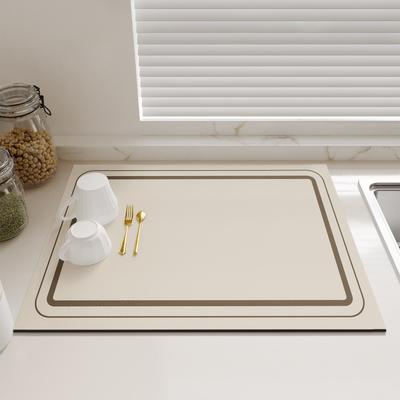 Tapis de Séchage pour Vaisselle de Cuisine Napperons Antidérapants Tapis à Café Imperméable Tapis de Table à Manger Coussin de Drainage Séchage Rapide Robinet Vaisselle Tapis