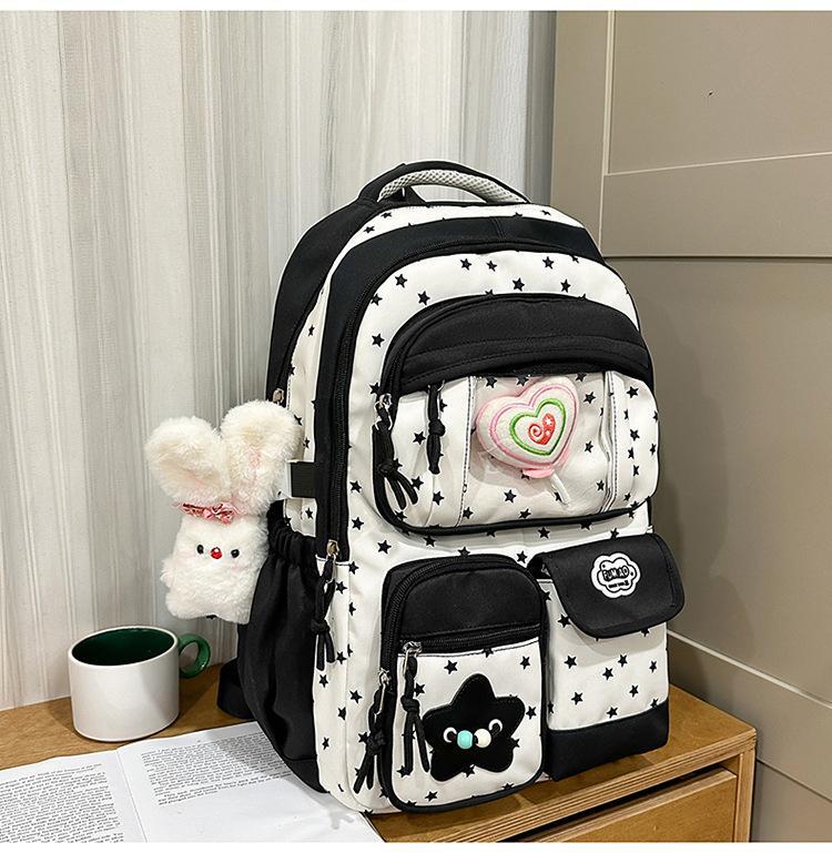Školní taška Japonský ins nový vysoce kvalitní svěží a sladká kontrastní barevná patchworková batoh pro studenty základní školy lehký cestovní batoh