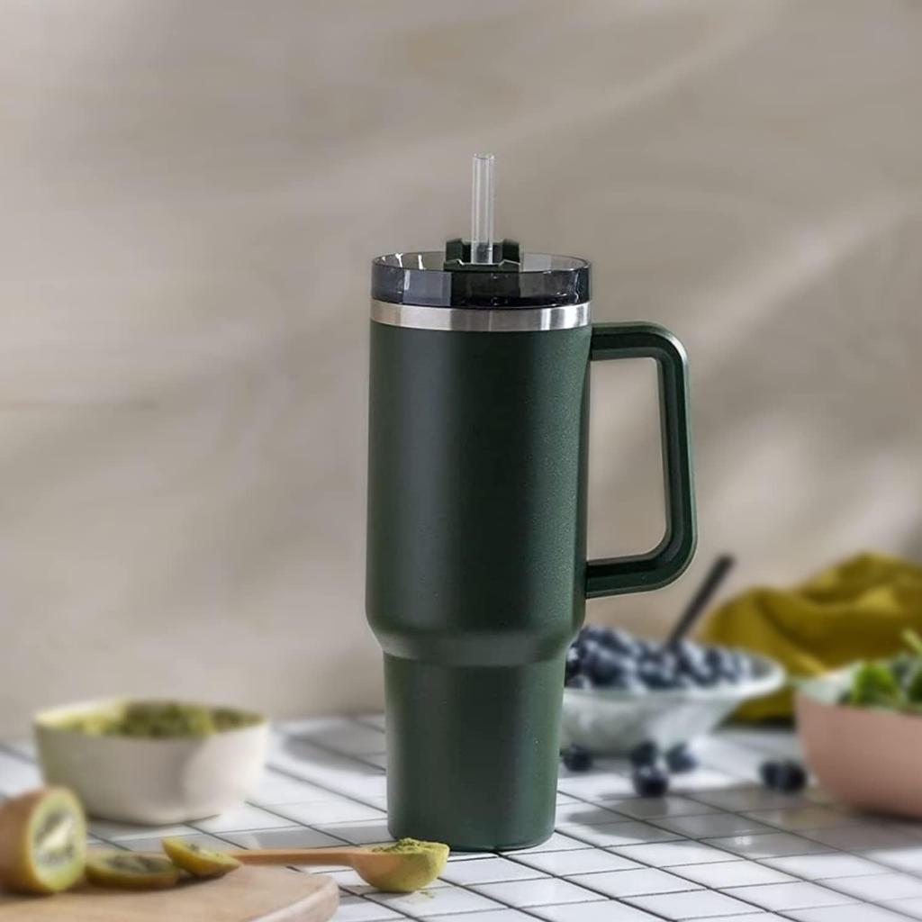 Replacement Straw Compatible with Stanley 40 Oz 30 Oz Cup Tumbler, 6 Pack Reusable Straw with Cleaning Brush, Plastic, Clear