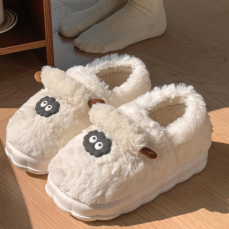 Cotton Slippers Women's Winter New Mao Mao Confinement Shoes Indoor Home All-inclusive Heel Cotton Shoes Men's Winter