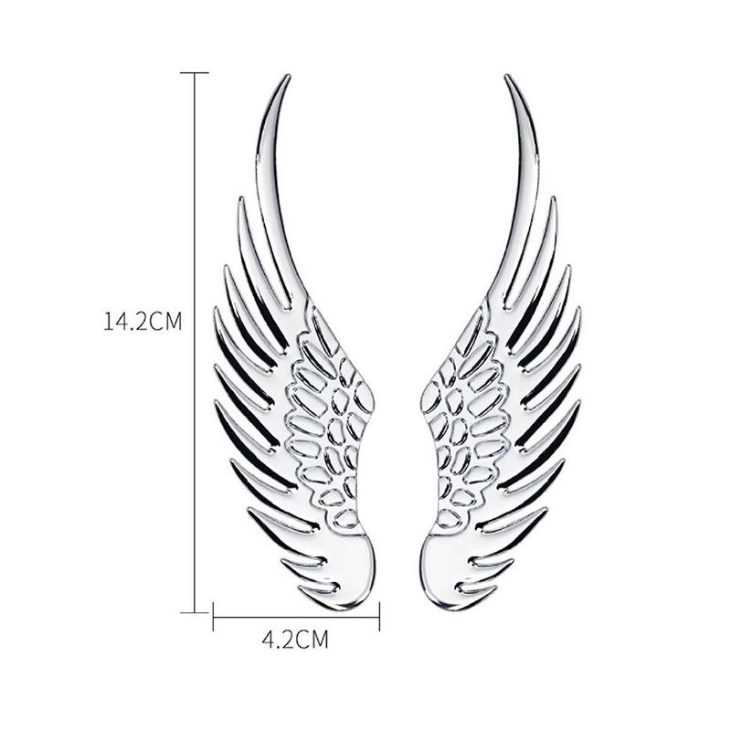 1Pair Car Auto Motorcycle Body Sticker 3D Angel Wings Badge Style Zinc Alloy Decals Silver/Gold Exterior Accessories