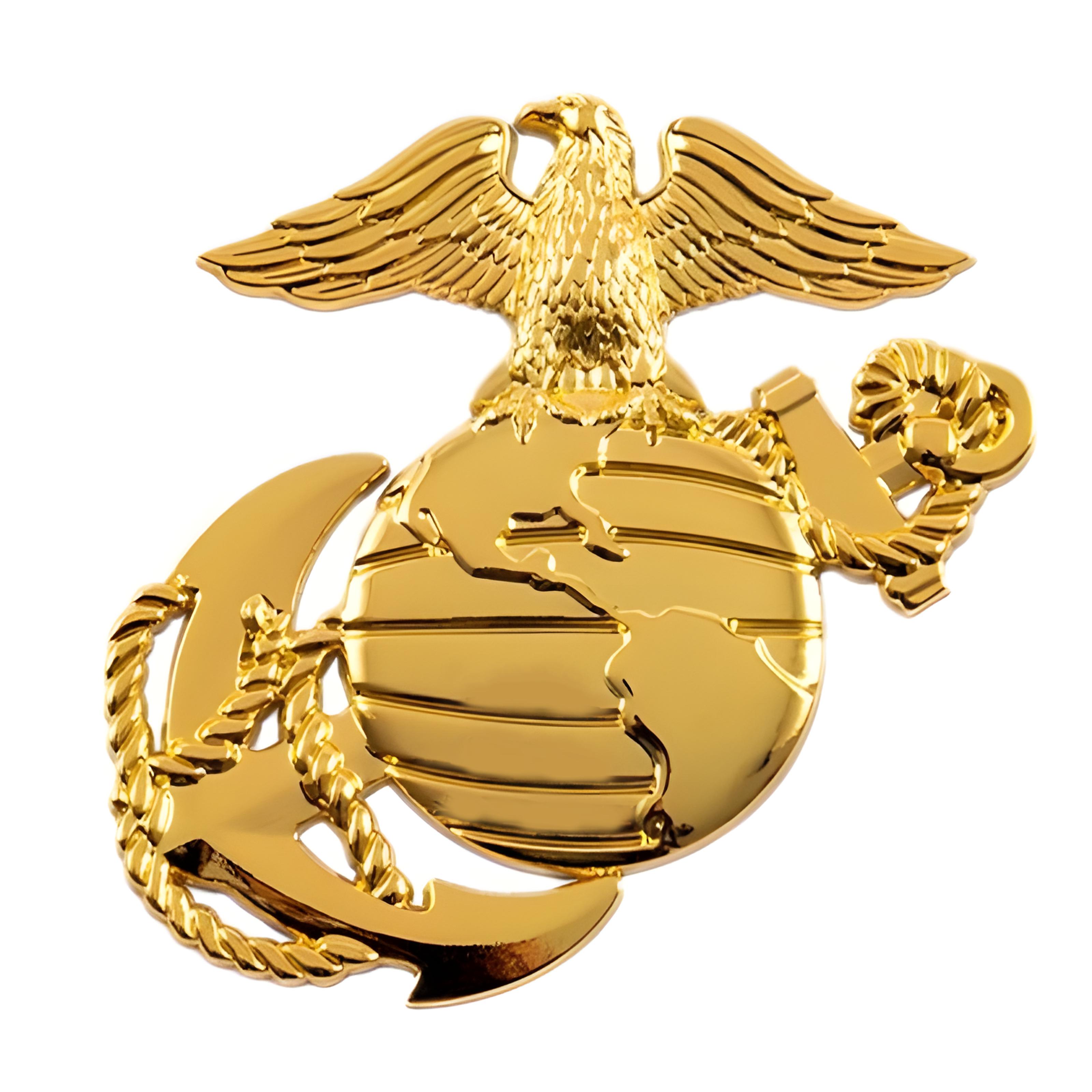 3D Metal Eagle Animal Pattern and Marine Corps Medal Badge Sticker Side Fender Rear Trunk Emblem Decal золотой