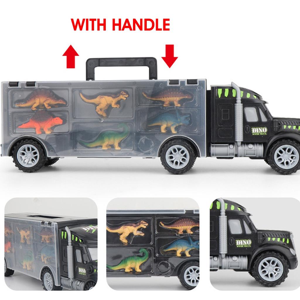 Dinosaur Truck Carrier Toy Dinosaur Toys Set with More Dinosaur Trucks for Kids Education Toy
