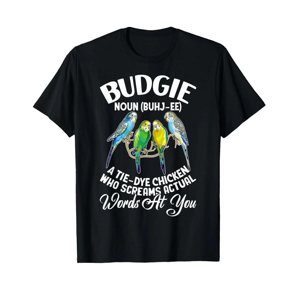Funny Parakeet Budgie Definition Budgerigar Bird Lover T Shirt Vintage Comfortable Top For Everyday Wear Graphic
