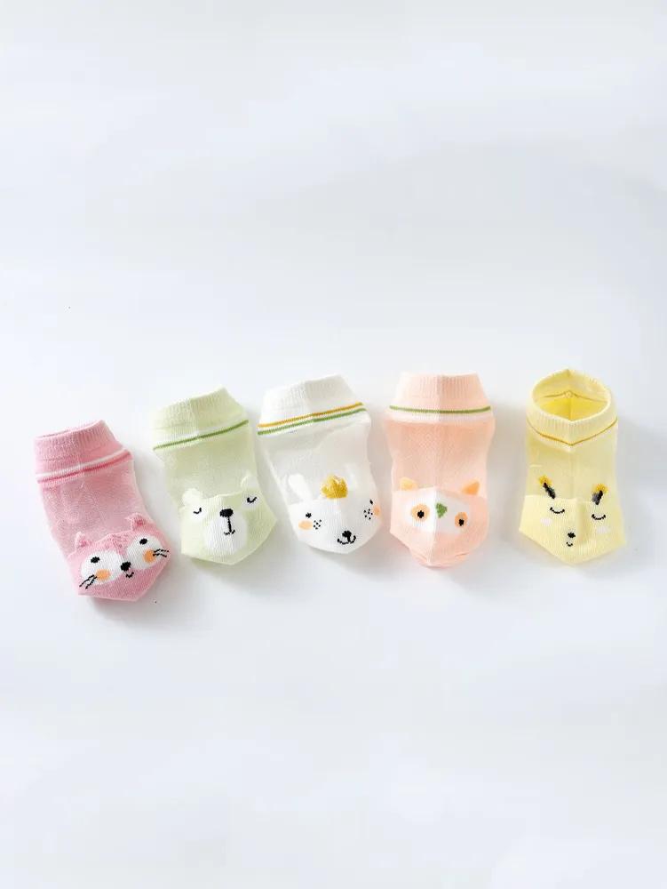 Children's Socks Cartoon Mesh Card Silk Super Cute No Stuffy Feet Breathable Ultra-thin Mid-tube