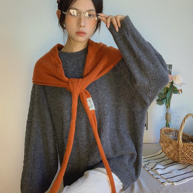 Luochi Knitting~ 100% Wool Autumn Fashion Triangle Shawl, Korean Blogger Style