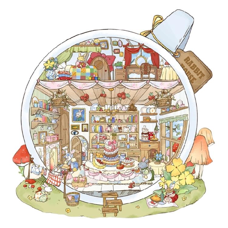 

Miniature Teacup Animal Scene Sticker Scrapbooking Scenery Sticker For Journal Memory Book Phone Cover Laptop Decoration 1