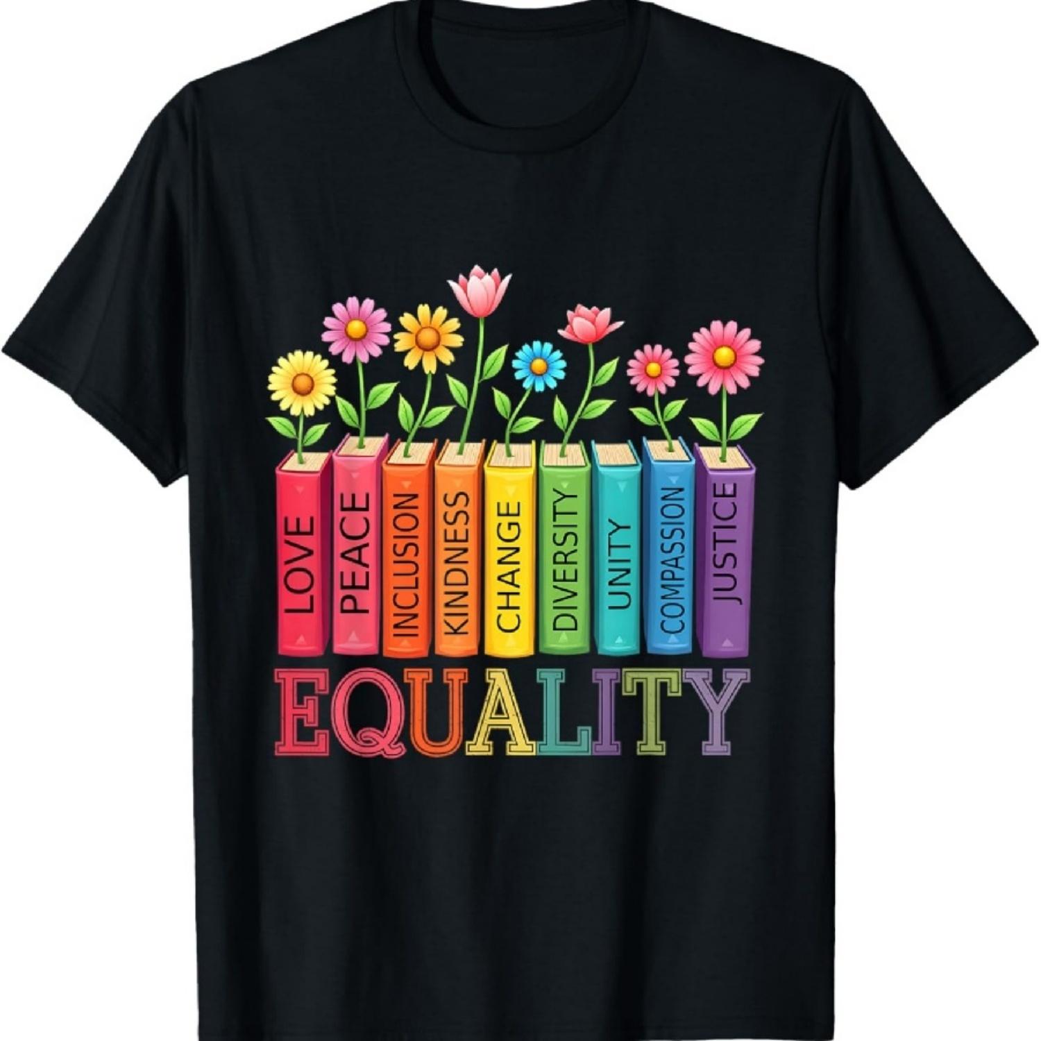

Floral Flower Book Equality Human Rights Women s Rights T-Shirt XXXXXL чорний