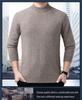 Men's 100% Wool Sweater, 2025 Autumn/Winter, Thickened Warm Half-High Collar, Middle-Aged Dad Knitwear