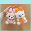 Adorable Bear Plush Toy Keychain With Fruitthemed Butterfly Bow And Metal Chain