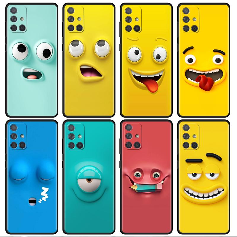 Cute Cartoons Funy Face Case For Samsung Galaxy A54 A52 A14 5G A53 A12 A13 A71 A23 A34 A33 A21s Phone Cover