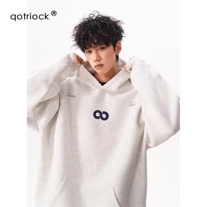 Trendy Men s Embroidered Hooded Sweatshirt - Autumn/Winter Casual High Street Sportswear for Couples 3XL