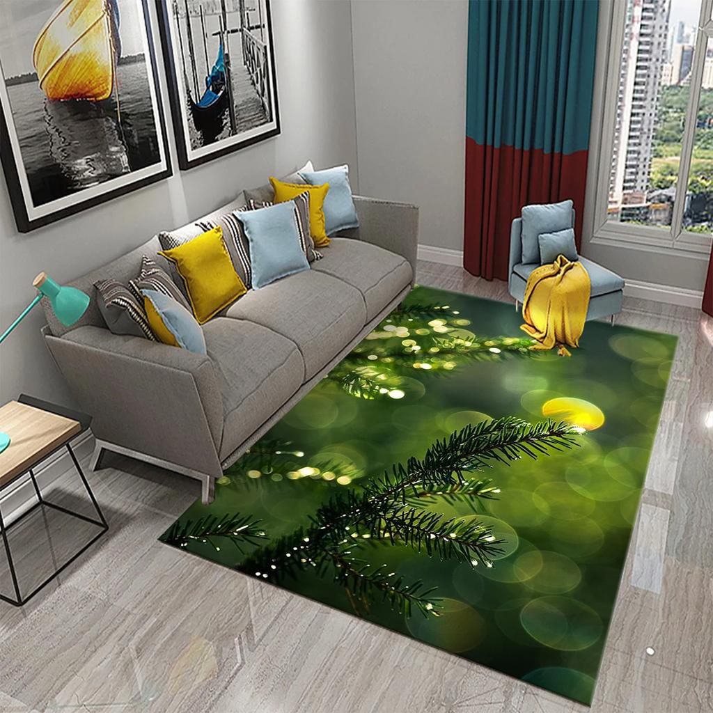 3D Grüner Kiefernteppich für Wald Schnee Kiefernzapfen Teppiche für Küche Badezimmer Rutschfeste Matte Wohnzimmer Schlafzimmer Eingang Dekor Teppich