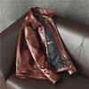 Handsome Dovetail Leather Jacket Pure First Layer Cowhide Oil Wax Leather Jacket Men's Handsome Slim Trendy Coat