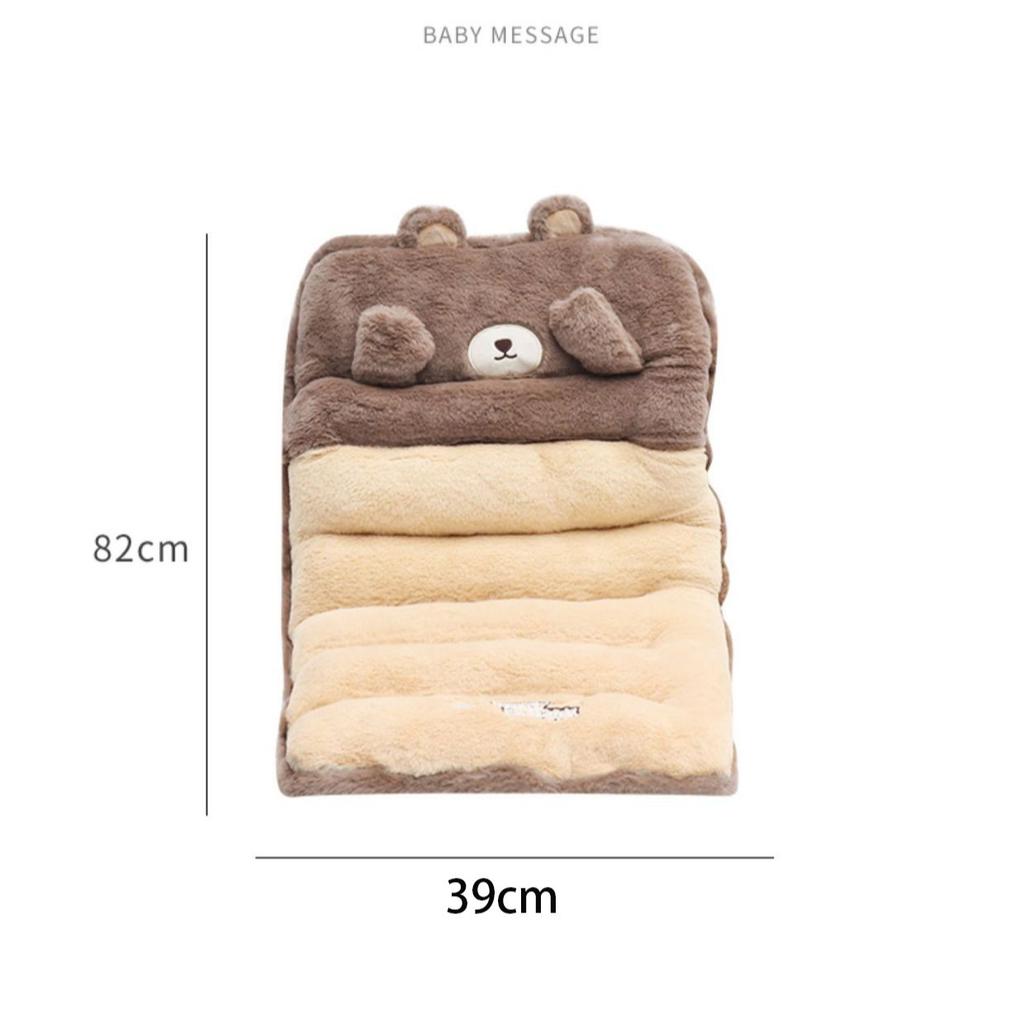 Cartoon Plush Comfortable Car Seat Cushion Thick and Warm Seat Cushions Vehicles and Chairs Cute All-in-one Car Lumbar Cushion