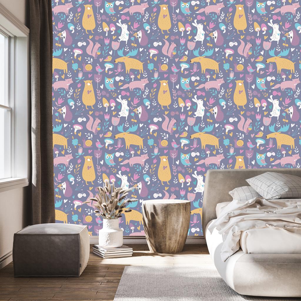 Beautiful forest animals wallpaper for living room and bedroom 50x1000