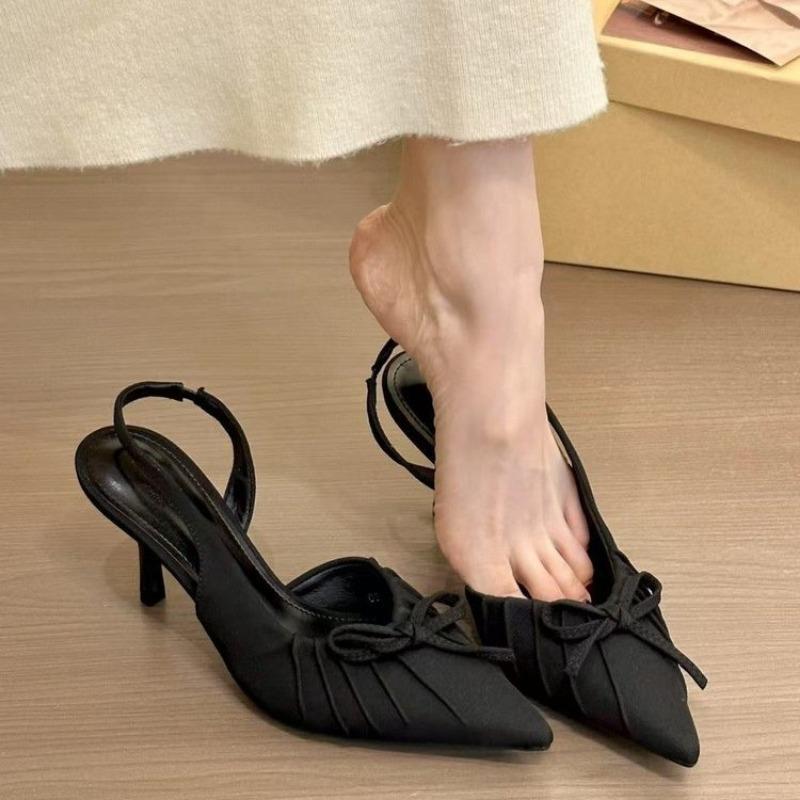 Fashion 2025 Summer High Heel Women Sandals Fashion Pointed Toe Singbacks Shoes Design Style Banquet Party Dress Sandalias Shoes