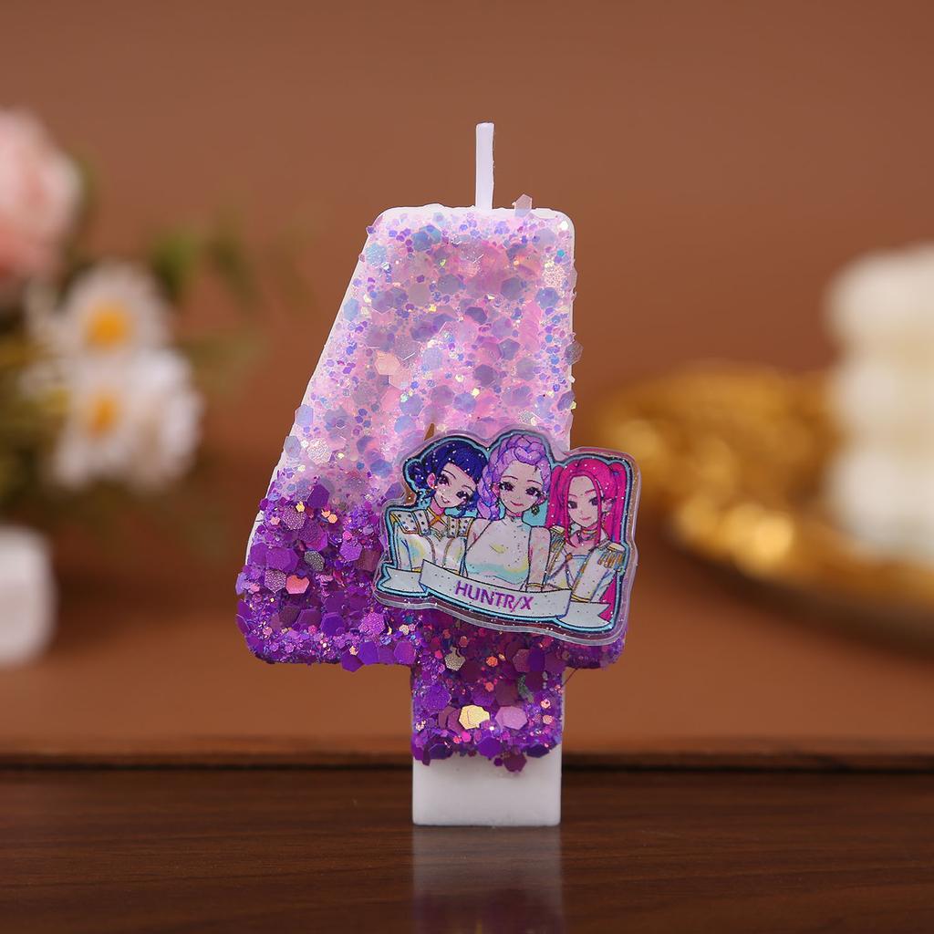 Birthday Celebration Cartoon Digital Birthday Candle Handmade Cake Decoration