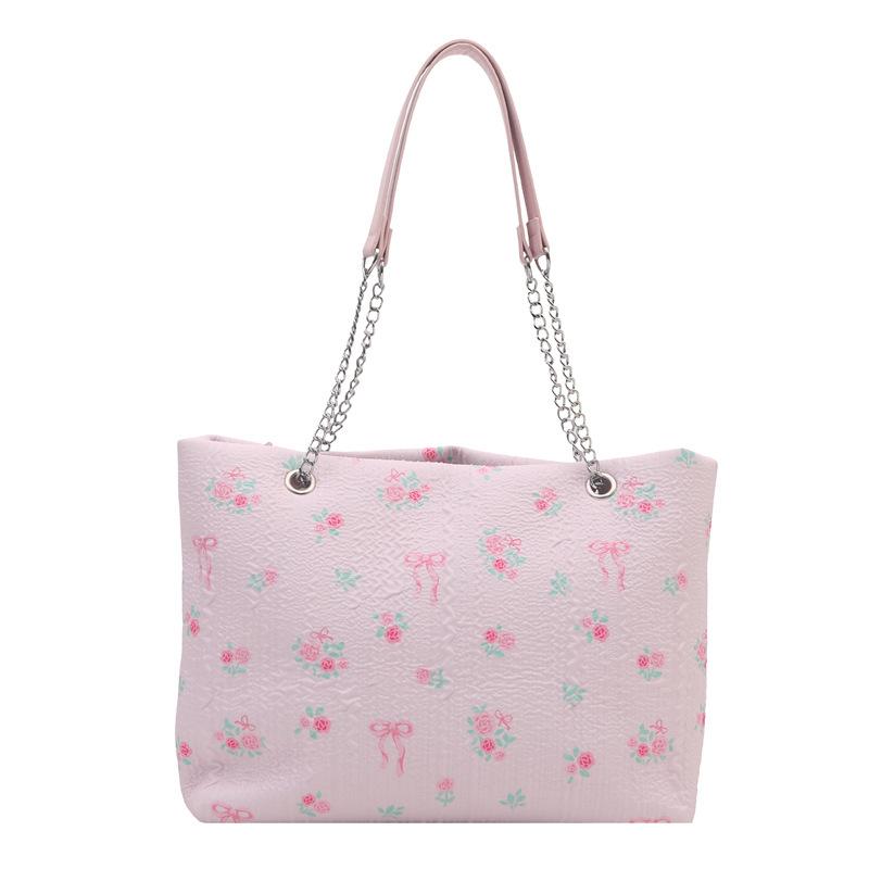 Niche design large capacity bucket bag spring new fashion trend chain oneshoulder crossbody women s bag розовый