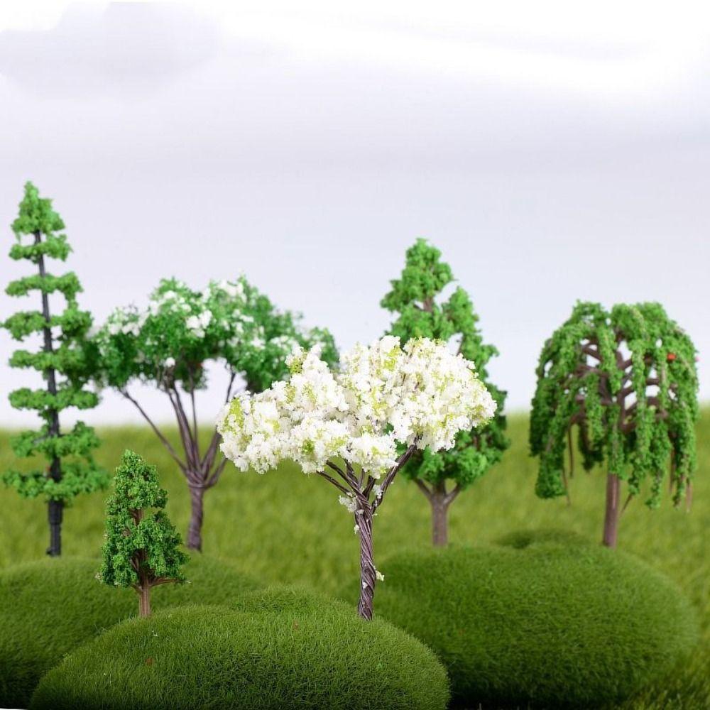 Plastic Simulation Trees Landscape Rural Style Micro Figurines Durable Sakura Miniatures Yard