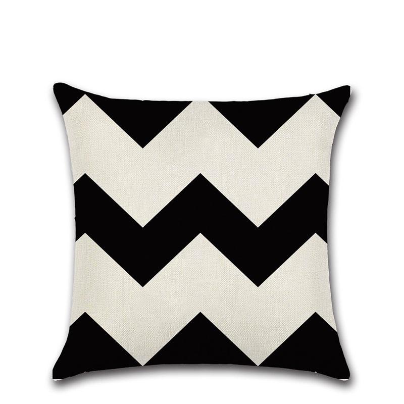 

Elegant Black White Geometric Waves Cushion Cover For Home Bed Decoration BigWave