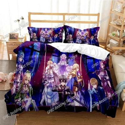Cartoon Asuna Sword Art Online Bettwäscheset Einzelbett Doppelbett Queen King Cal King Größe Bettwäscheset