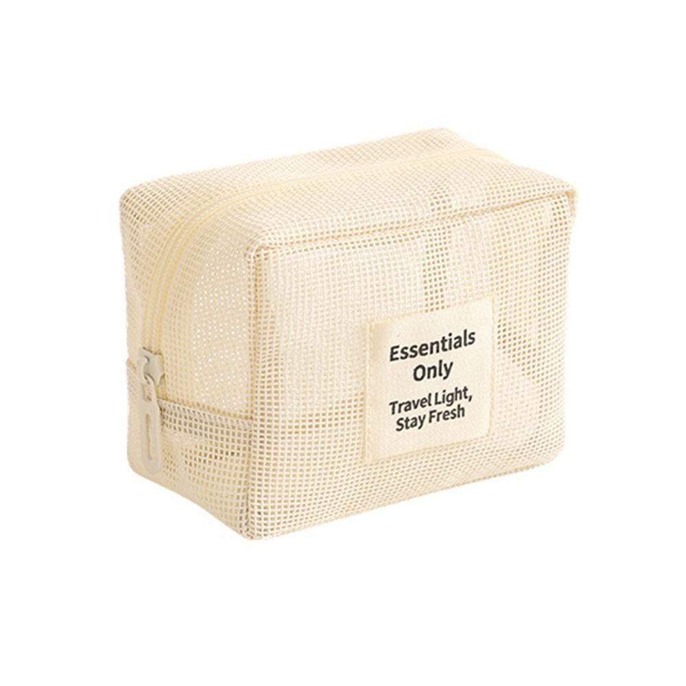 New Multi-purpose Mesh Cosmetic Bag Checkered Portable Travel Mesh Toiletry Bag Makeup Storage Case Storage Bag