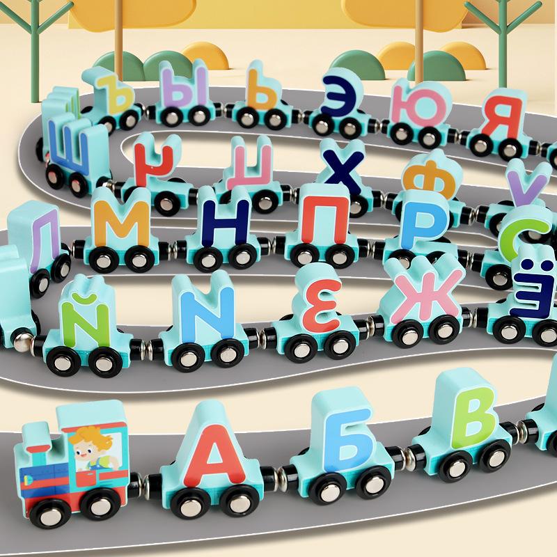 Деревянный магнитный поезд — фото 6