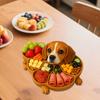 Wooden Serving Tray with Multiple Compartments Rustic Dog Shape Cheese Meat Fruit Snack Board for Parties Family Dinners Farmhouse Decor Gift