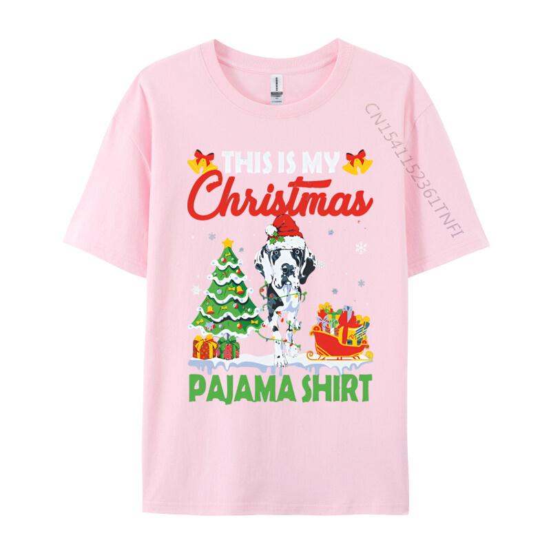 Cute This Is My Christmas Dane Dog Xmas Tshirt Funny T Shirts Hip Hop Printed Cotton Male T Shirt Printed On