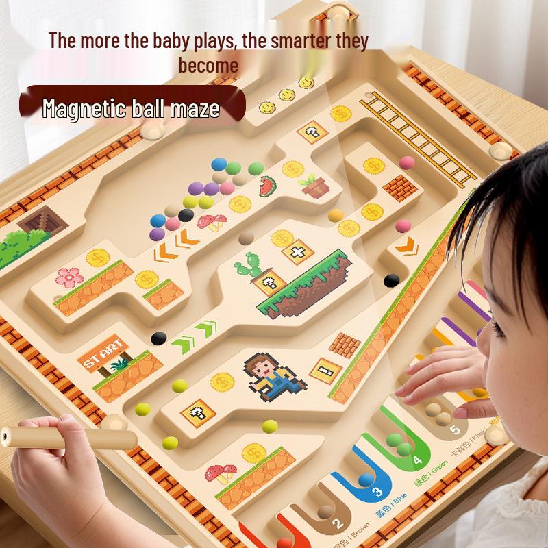 Children’s Magnetic Bead Maze Toy - Focus, Logical Thinking, Color Sorting, Early Education