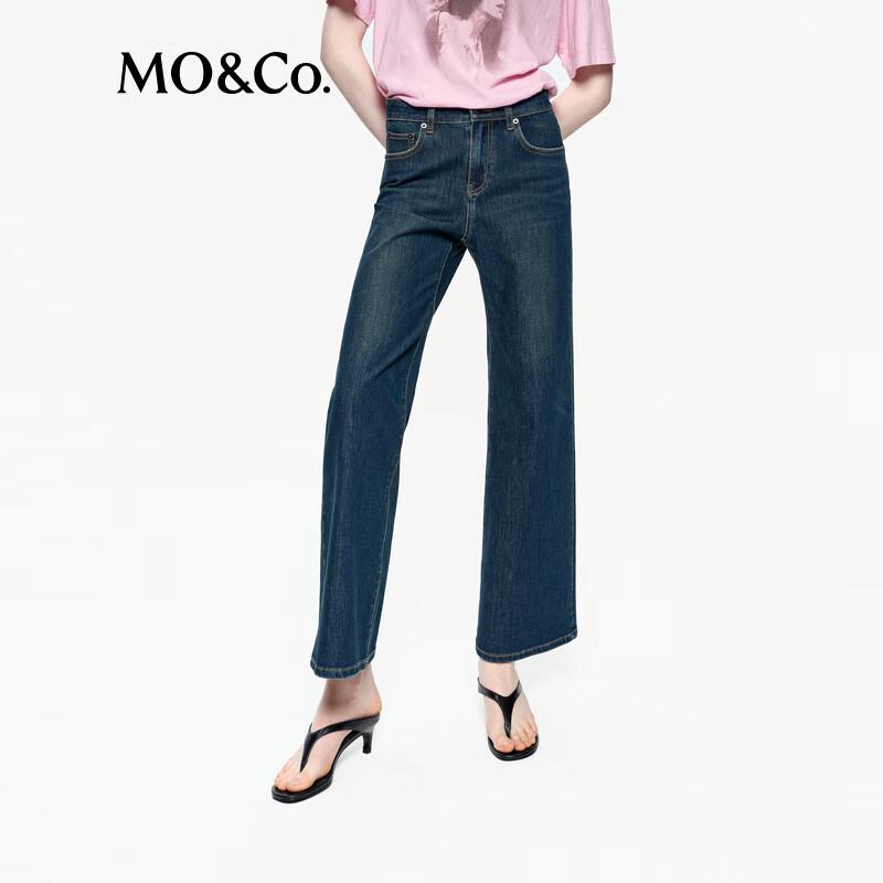 MO&Co. Women's High-Waisted Slim-Fit Flared Jeans