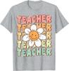 Groovy Teacher Cute Daisy Flower Retro Back To School Unisex T-Shirt