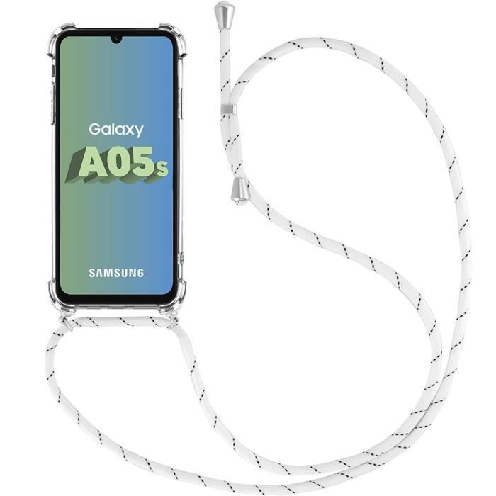 Coque de protection - booling - samsung galaxy a05s - transparent - anti-choc - cordon blanc inclus