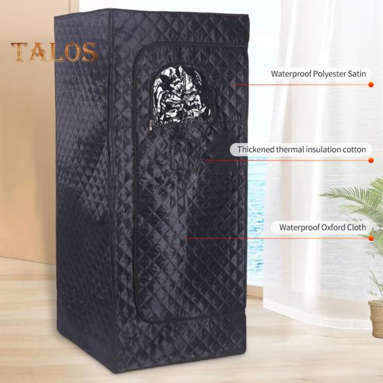Indoor Foldable Sauna Tent with Powerful Steamer Timer Mode Folding Dual-Zipper Design Easy Assembly Home Use Portable Sauna Box