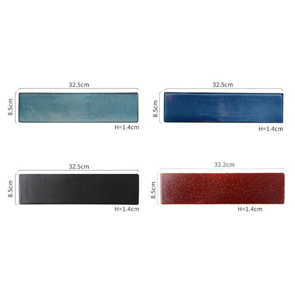 Ceramics Sushi Plate Black Rectangular Serving Tray Practical Dish for Sushi Snack Restaurant Home Sashimi Tray