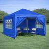 Folding Gazebo 3 X 3 M, Waterproof, Sturdy and Winter-proof, with 4 Side Walls and 4 Sandbags, UV Protection 50+, Foldable, Steel Frame (blue)