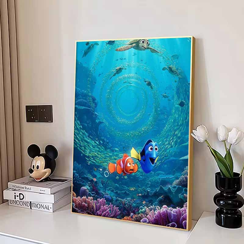 Disney 5D DIY Diamond Painting Finding Nemo Turtle Ocean Current Illustration Embroidered Mosaic Cross Stitch Home Decor Gifts and Crafts