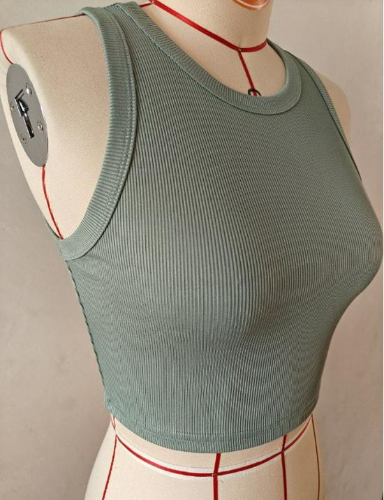 European & American Women's Spring/Summer Ribbed Sleeveless T-shirt Vest