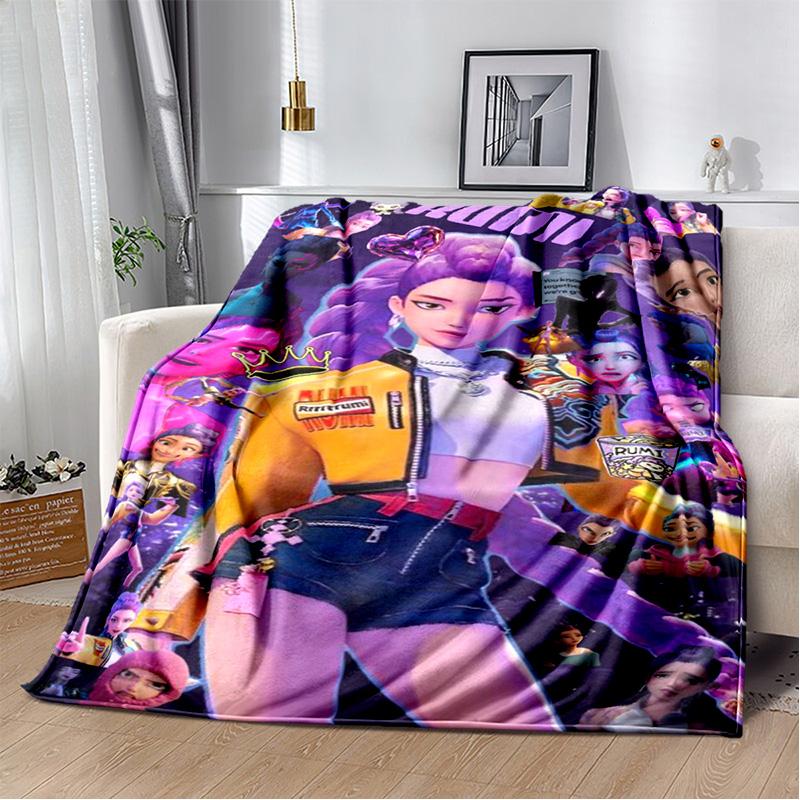 Animierter Musikfilm K-Pop: Dämonenjäger Flanelldecke Sofa Dekoration Bettwäsche Camping Picknickdecke Decken für Betten