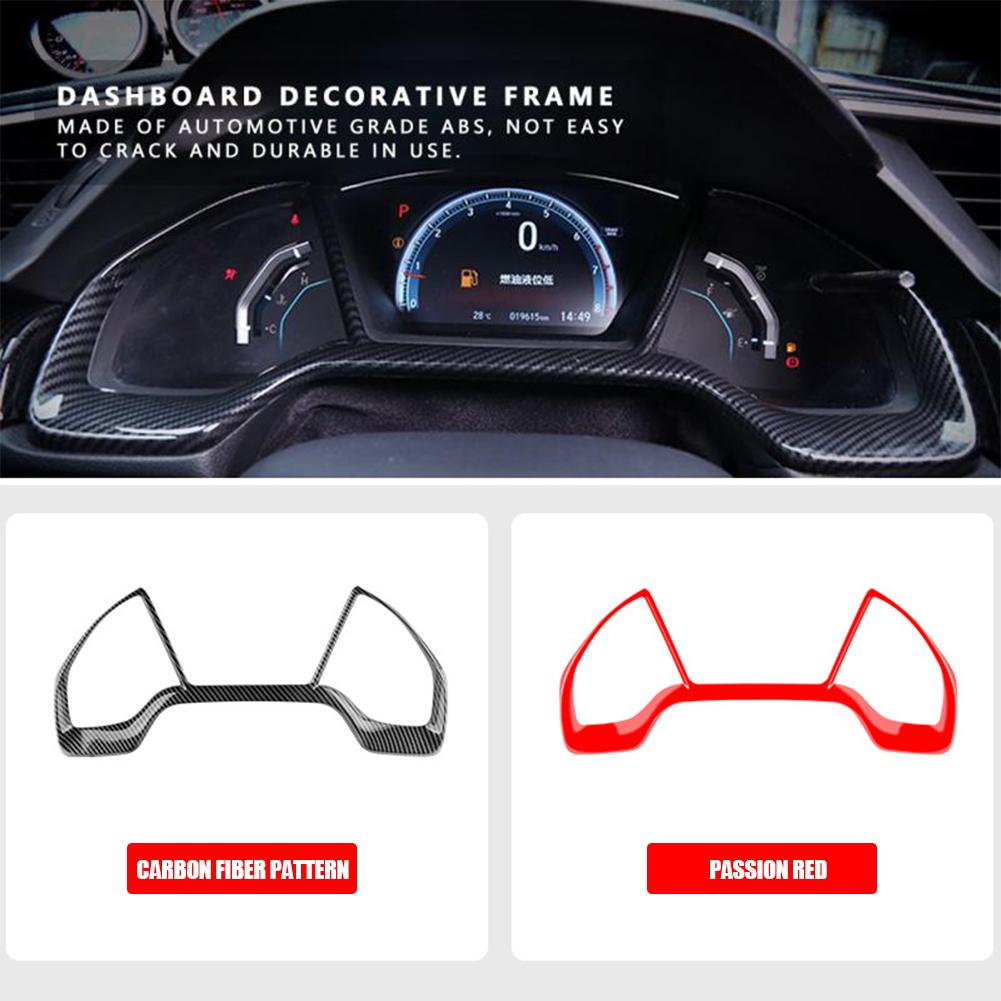 Inel Decorativ Cadru Bord Mașină pentru Honda Civic 10th 2016-2018 Fibră de Carbon