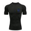 Blue Fox Pattern  Men's Sports T-shirt Training Fitness Compression Workout T-Shirt Rashgard Tops T-Shirt for Men