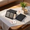 Foldable Mahjong Tile Holder Stand Adjustable Slotted Game Card Rack Organizer for Tabletop Use Durable Plastic Material Compact Design