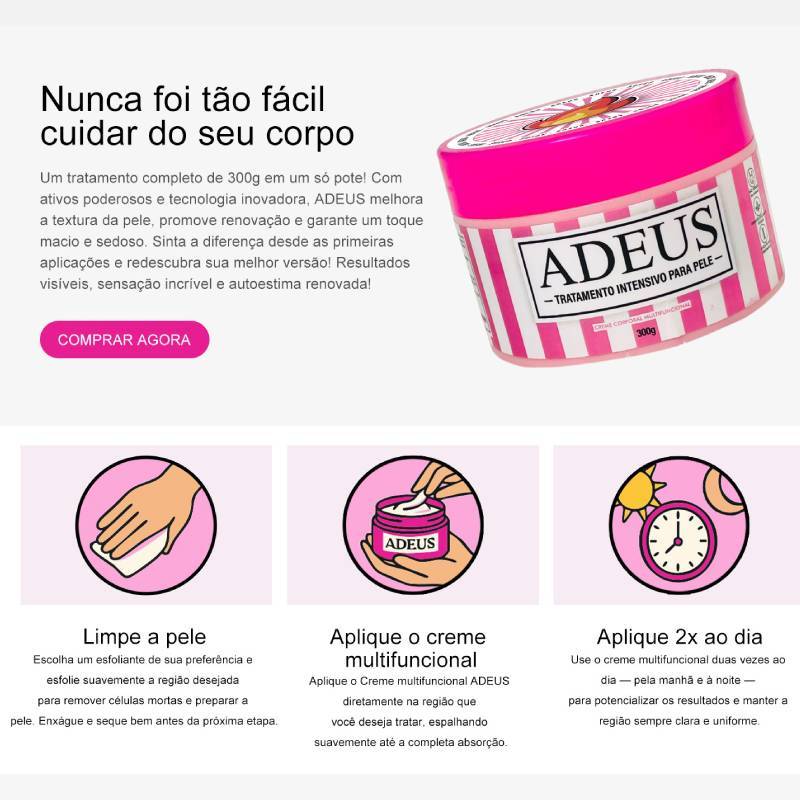 Adeus Heating Body Cream With Moisturizing And Tightening For All Skin Types