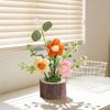 Office Potted Plants Knitted Rose Bouquet Artificial Flower Valentine's Day Party Home Decoration Anniversary Gift Wedding Decor