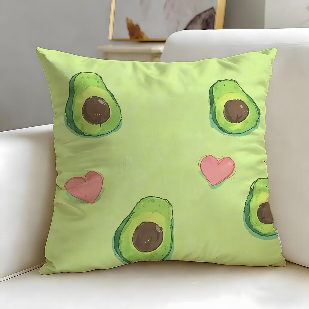 classic food Avocado Cushion Cover Soft EasyWash Pillow Case Versatile for Couch Bed Travel and Office
